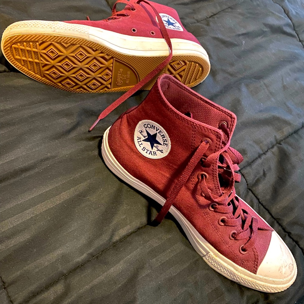 Converse Chuck Taylor II, High Top Men’s Shoes Size 11, Maroon/Burgundy/White